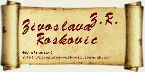 Živoslava Rošković vizit kartica